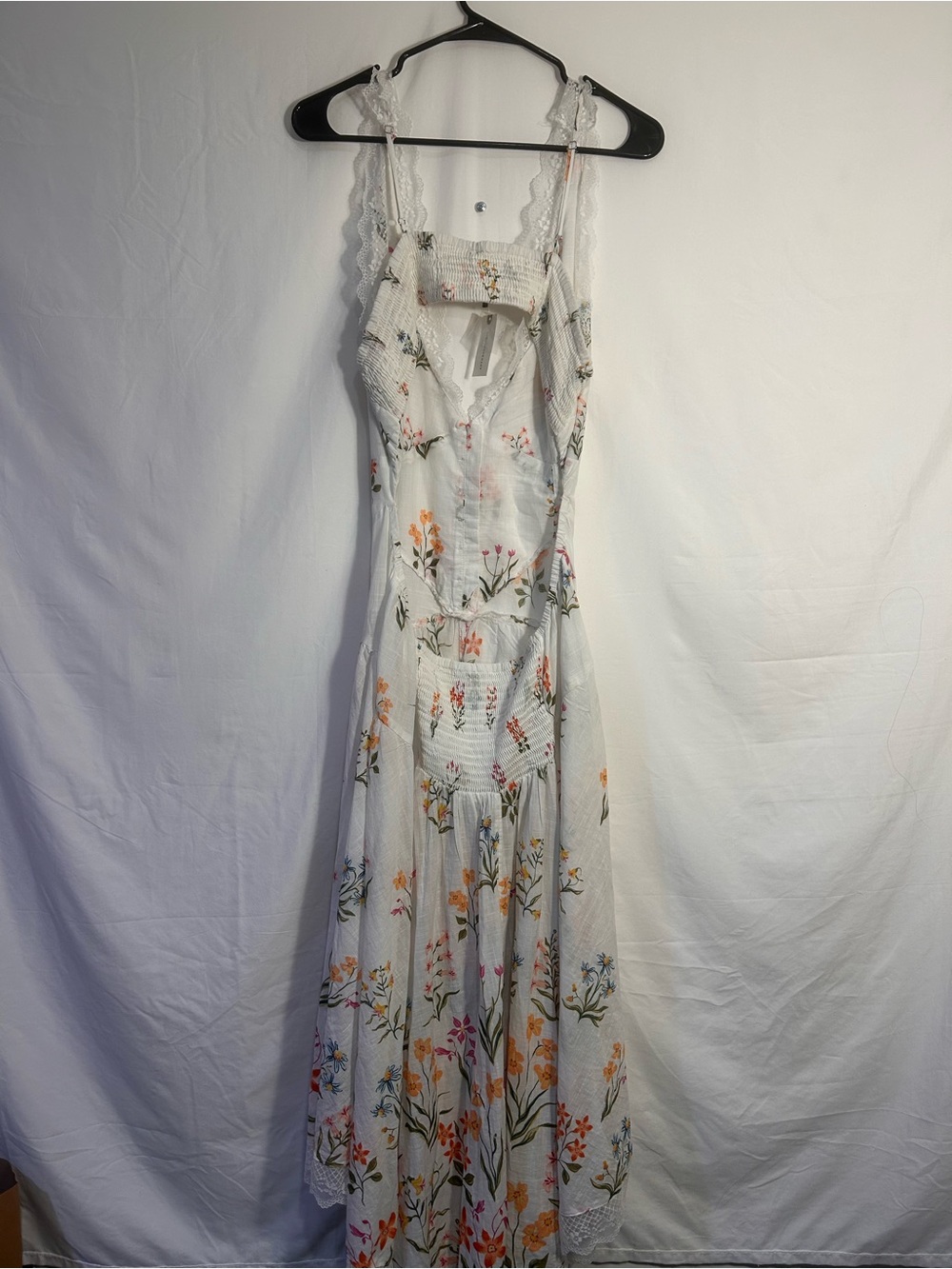 Anthropologie White Floral Lace-Trim Maxi Dress - Picture 4 of 7